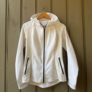 Lululemon Cross Chill Jacket Full Zip Hooded Running Women 8 White